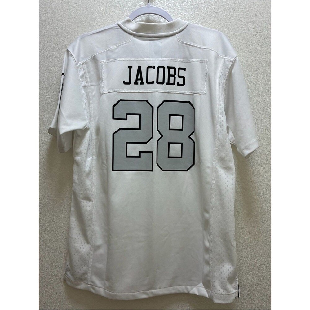 NFL White 'Jacobs' #28 Men's Jersey Las Vegas Riders